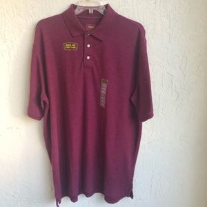 Polo Shirt 2XLT Big and Tall Maroon Short Sleeves
